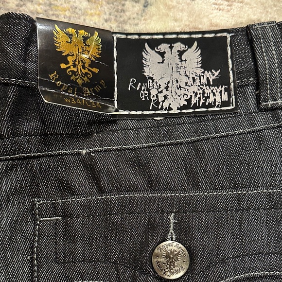 NWT Royal Army Embellished Jeans Size 34 | Gothic Cross Dragon Graphic Denim - Picture 9 of 13